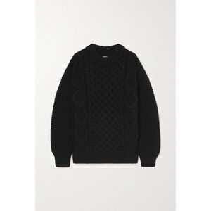 MR MITTENS Cable-knit wool sweater black size Small